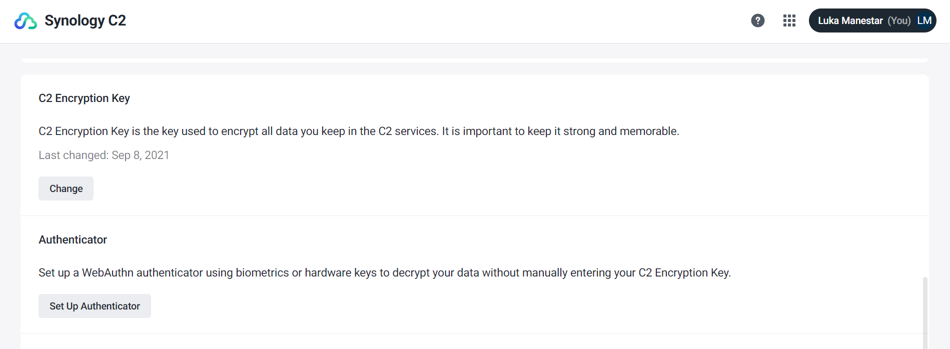 Synology C2 i Passkeys