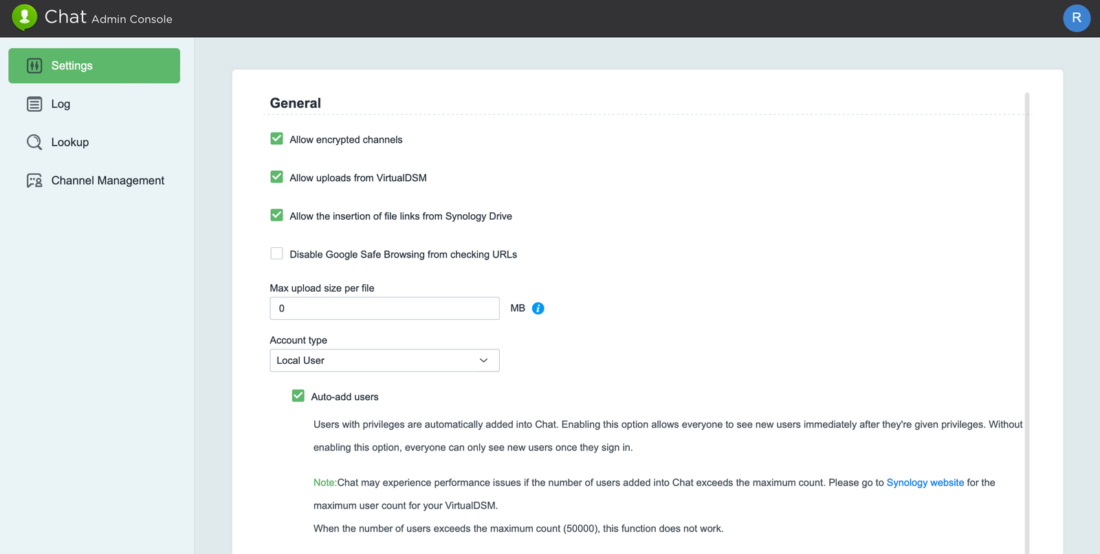 Synology Chat - privatna chat platforma